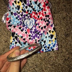 Brighton silver hinged bracelet w/ bag